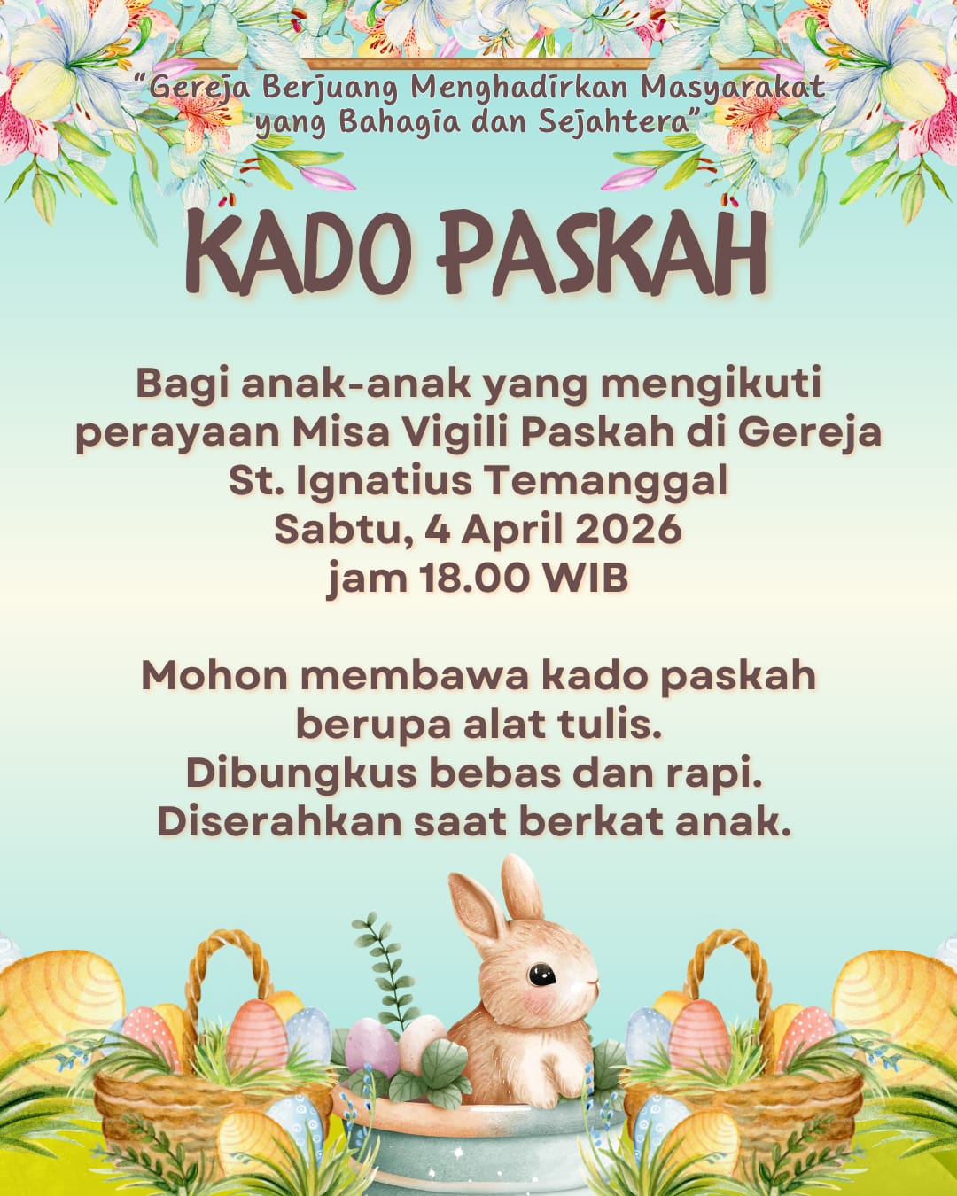KADO PASKAH UNTUK ANAK-ANAK